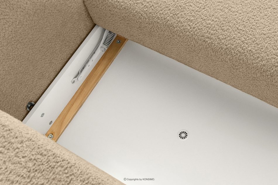 ELOSA Rohová pohovka Japandi z bouclé tkaniny ľavá béžová béžová - obrázok 12