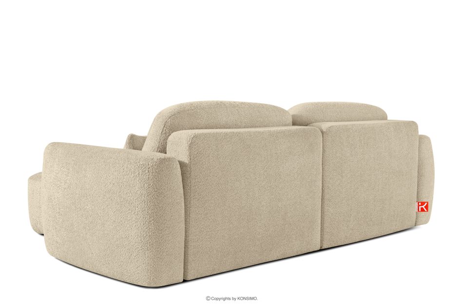 ELOSA Rohová pohovka Japandi z bouclé tkaniny ľavá svetlo béžová světle béžová - obrázok 5