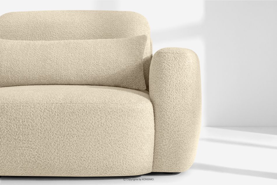 ELOSA Rohová pohovka Japandi z bouclé tkaniny ľavá svetlo béžová světle béžová - obrázok 6