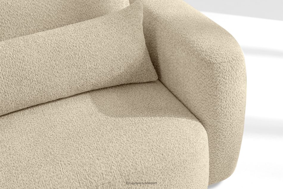 ELOSA Rohová pohovka Japandi z bouclé tkaniny ľavá svetlo béžová světle béžová - obrázok 7
