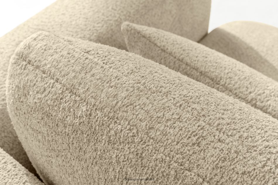 ELOSA Rohová pohovka Japandi z bouclé tkaniny ľavá svetlo béžová světle béžová - obrázok 9