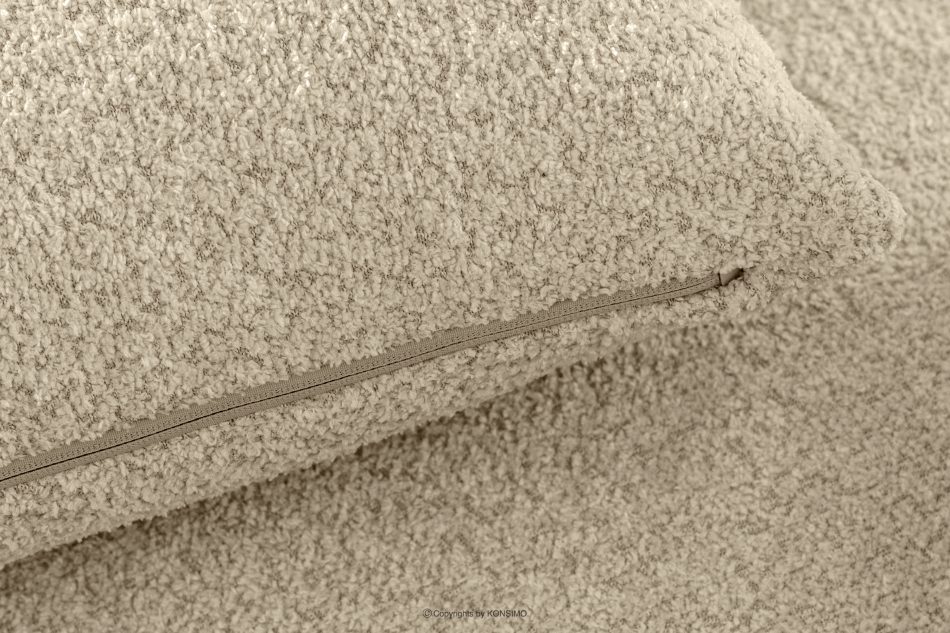 ELOSA Rohová pohovka Japandi z bouclé tkaniny ľavá svetlo béžová světle béžová - obrázok 10