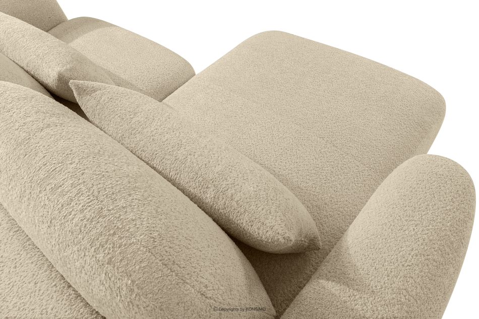 ELOSA Rohová pohovka Japandi z bouclé tkaniny ľavá svetlo béžová světle béžová - obrázok 11