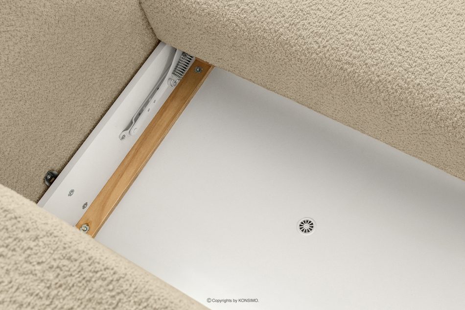 ELOSA Rohová pohovka Japandi z bouclé tkaniny ľavá svetlo béžová světle béžová - obrázok 12