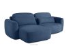 ELOSA Rohová sedačka v japonskom štýle z bouclé tkaniny ľavá tmavomodrá tmavě modrá - obrázok 3