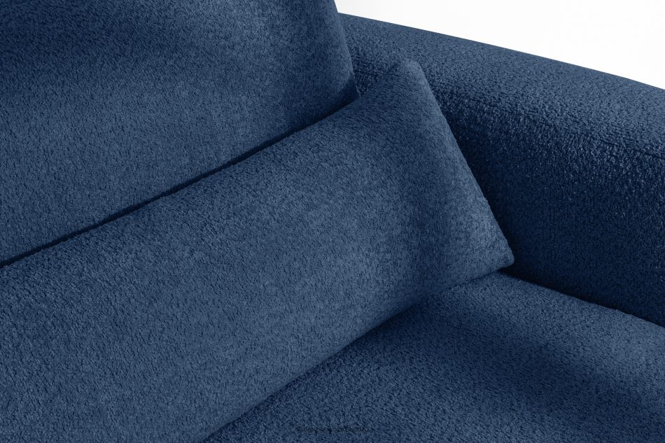 ELOSA Rohová sedačka v japonskom štýle z bouclé tkaniny ľavá tmavomodrá tmavě modrá - obrázok 8