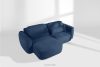 ELOSA Rohová sedačka v japonskom štýle z bouclé tkaniny ľavá tmavomodrá tmavě modrá - obrázok 20
