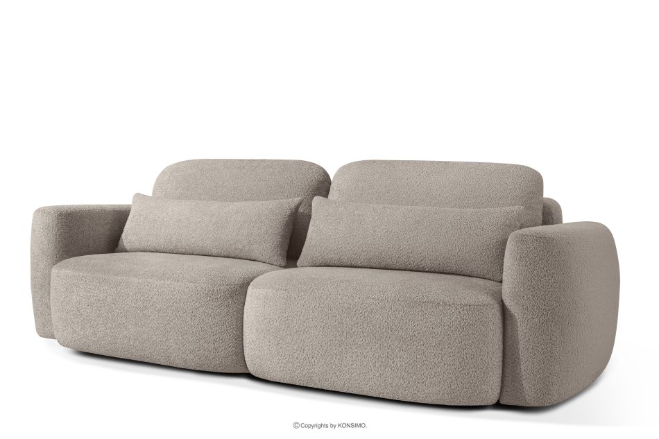 ELOSA Pohovka a kreslo Japandi v sivej bouclé látke šedá - obrázok 3