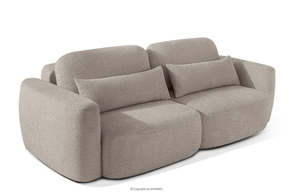 ELOSA Pohovka a kreslo Japandi v sivej bouclé látke šedá - obrázok 4