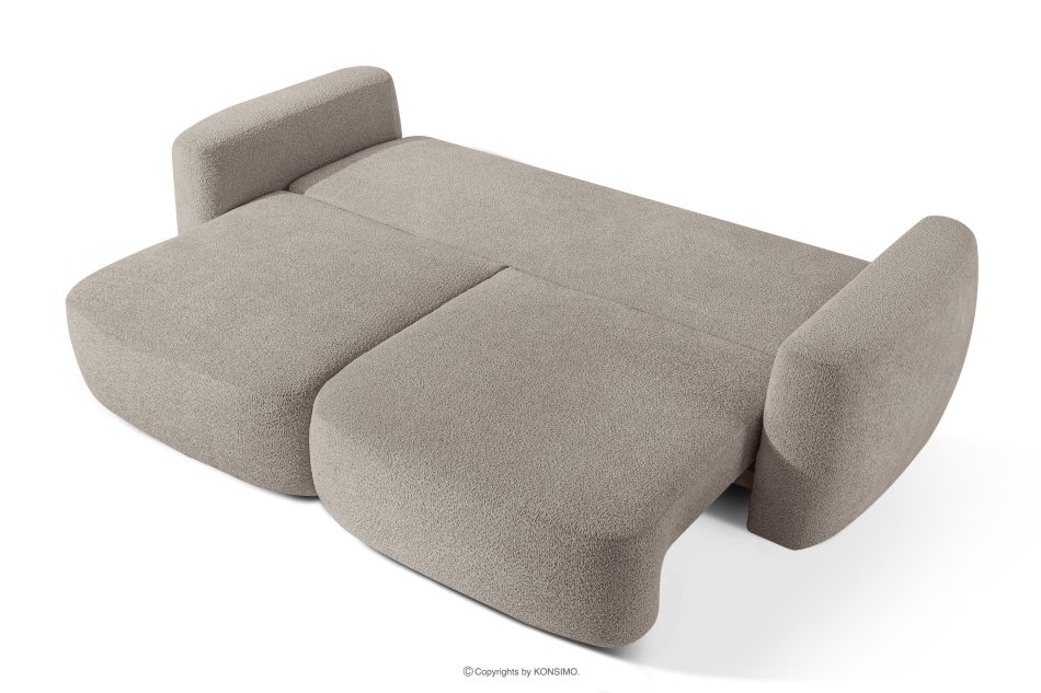 ELOSA Pohovka a kreslo Japandi v sivej bouclé látke šedá - obrázok 5