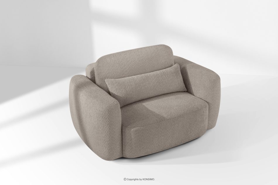 ELOSA Pohovka a kreslo Japandi v sivej bouclé látke šedá - obrázok 24