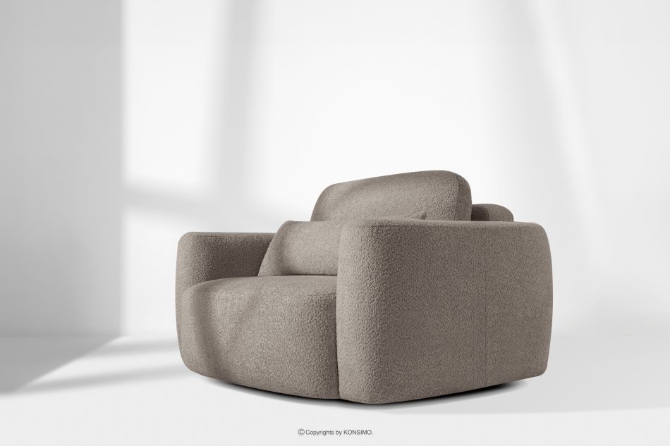 ELOSA Pohovka a kreslo Japandi v sivej bouclé látke šedá - obrázok 28