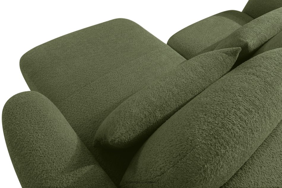 ELOSA Pravá rohová pohovka a kreslo v japonskom štýle olivová bouclé látka olivová - obrázok 12