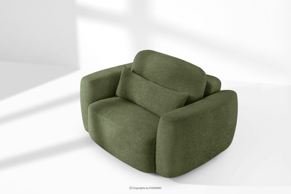 ELOSA Pravá rohová pohovka a kreslo v japonskom štýle olivová bouclé látka olivová - obrázok 26