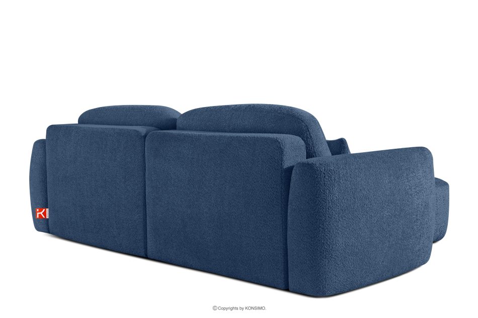 ELOSA Pravá rohová pohovka a kreslo v japonskom štýle tmavomodrá bouclé látka tmavě modrá - obrázok 6