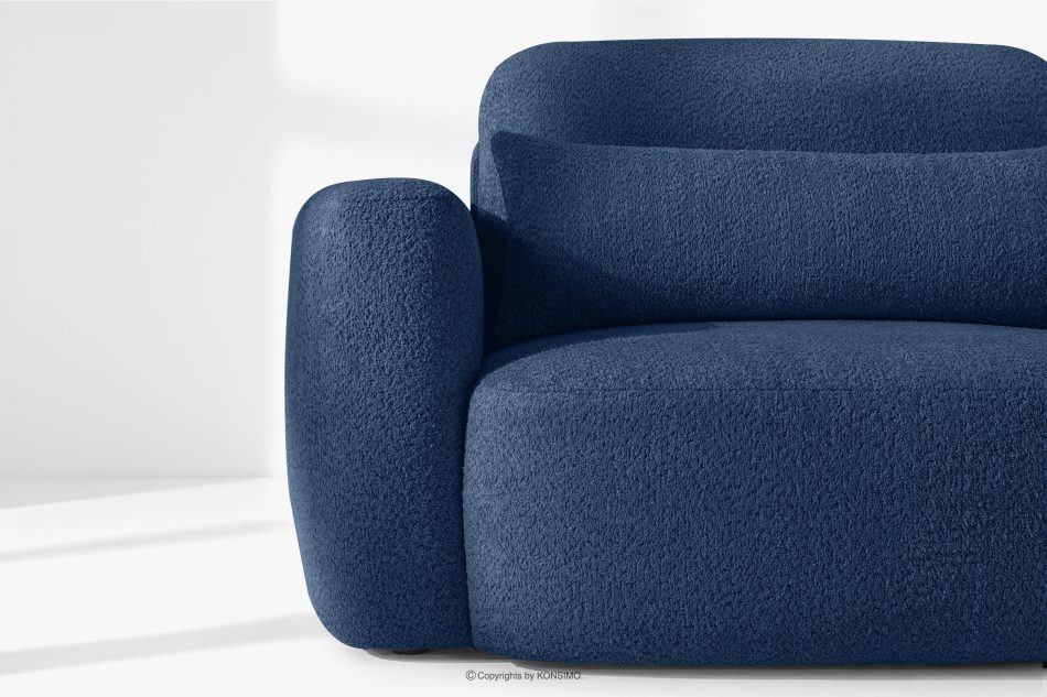 ELOSA Pravá rohová pohovka a kreslo v japonskom štýle tmavomodrá bouclé látka tmavě modrá - obrázok 7