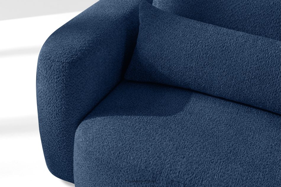 ELOSA Pravá rohová pohovka a kreslo v japonskom štýle tmavomodrá bouclé látka tmavě modrá - obrázok 8