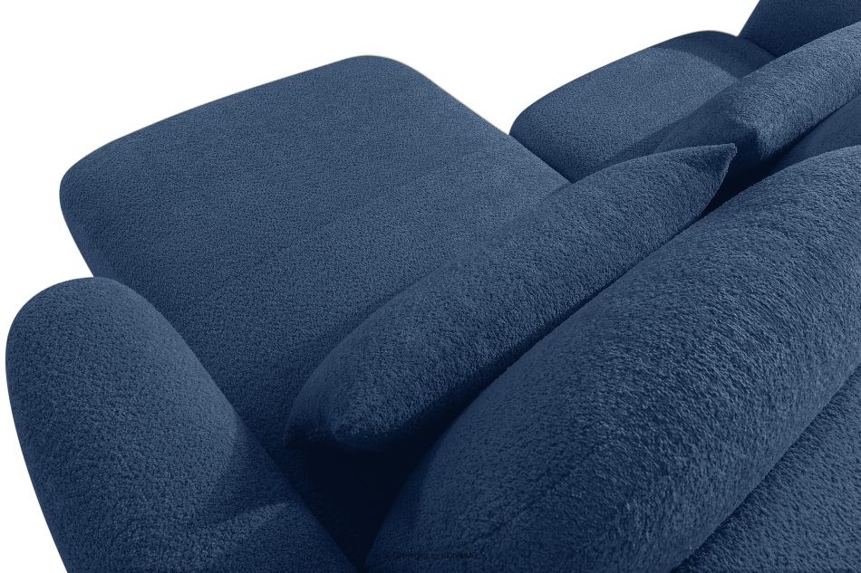 ELOSA Pravá rohová pohovka a kreslo v japonskom štýle tmavomodrá bouclé látka tmavě modrá - obrázok 12