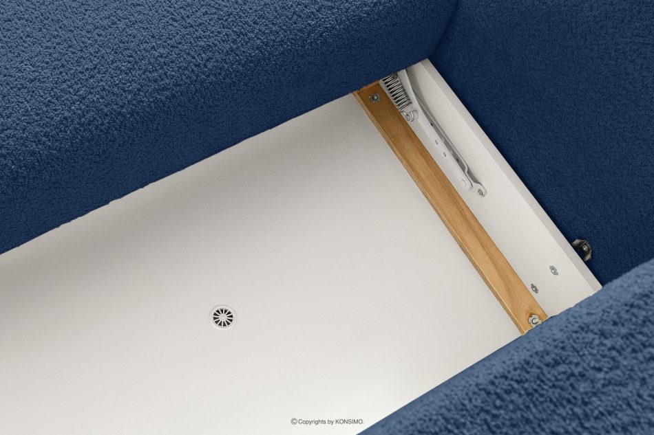 ELOSA Pravá rohová pohovka a kreslo v japonskom štýle tmavomodrá bouclé látka tmavě modrá - obrázok 13