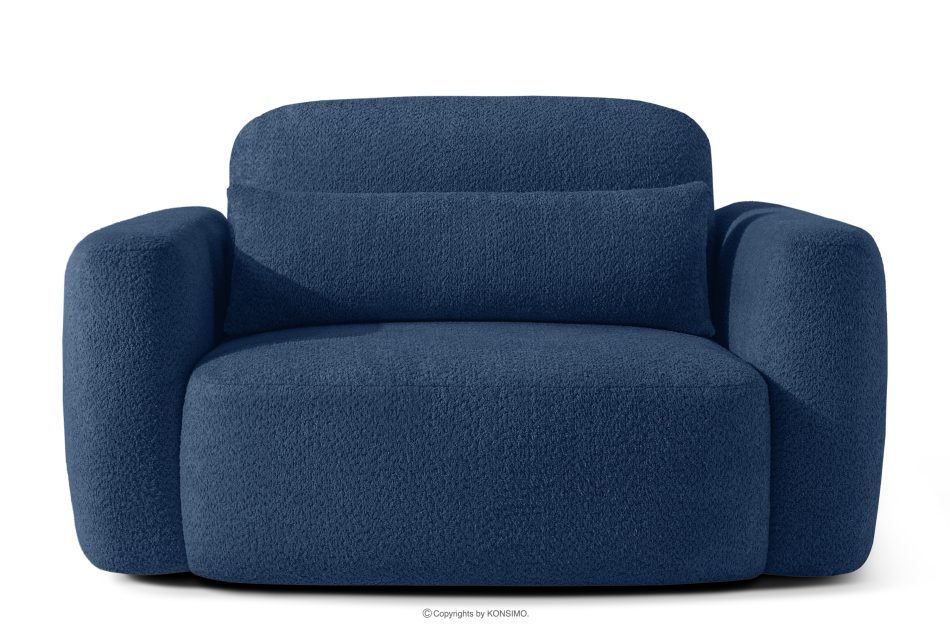 ELOSA Pravá rohová pohovka a kreslo v japonskom štýle tmavomodrá bouclé látka tmavě modrá - obrázok 16