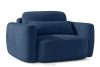 ELOSA Pravá rohová pohovka a kreslo v japonskom štýle tmavomodrá bouclé látka tmavě modrá - obrázok 19