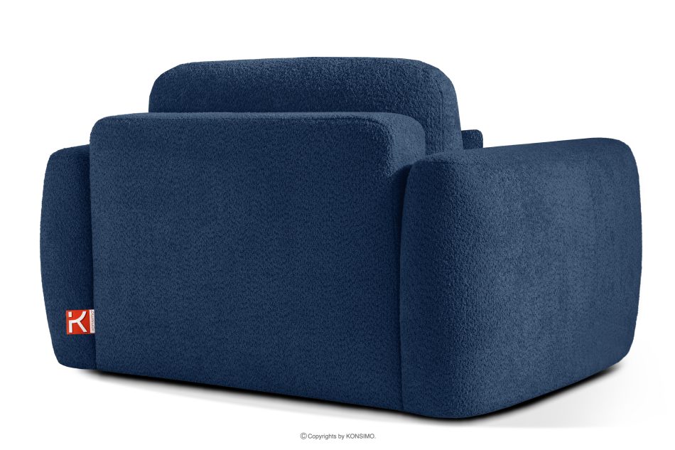 ELOSA Pravá rohová pohovka a kreslo v japonskom štýle tmavomodrá bouclé látka tmavě modrá - obrázok 19