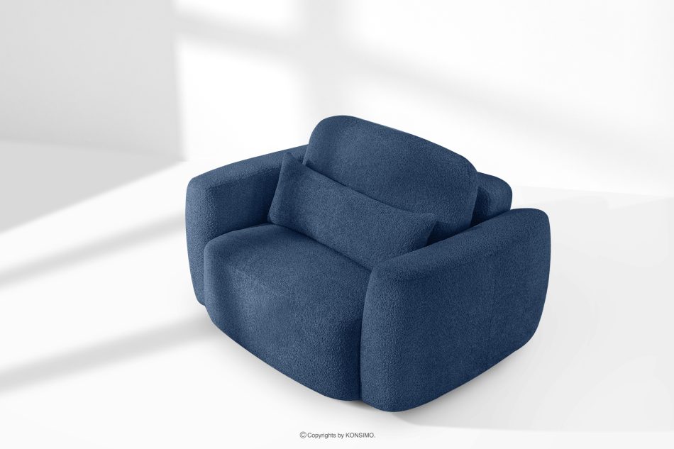 ELOSA Pravá rohová pohovka a kreslo v japonskom štýle tmavomodrá bouclé látka tmavě modrá - obrázok 26