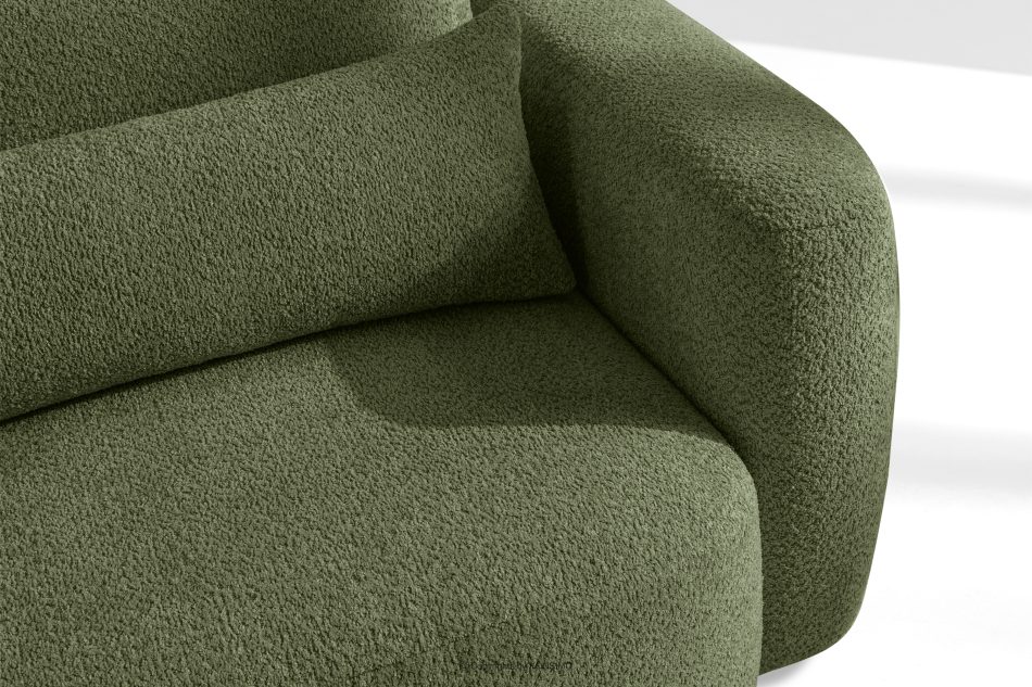ELOSA Ľavá rohová pohovka a kreslo v japonskom štýle bouclé olivová olivová - obrázok 8