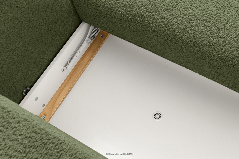 ELOSA Ľavá rohová pohovka a kreslo v japonskom štýle bouclé olivová olivová - obrázok 13