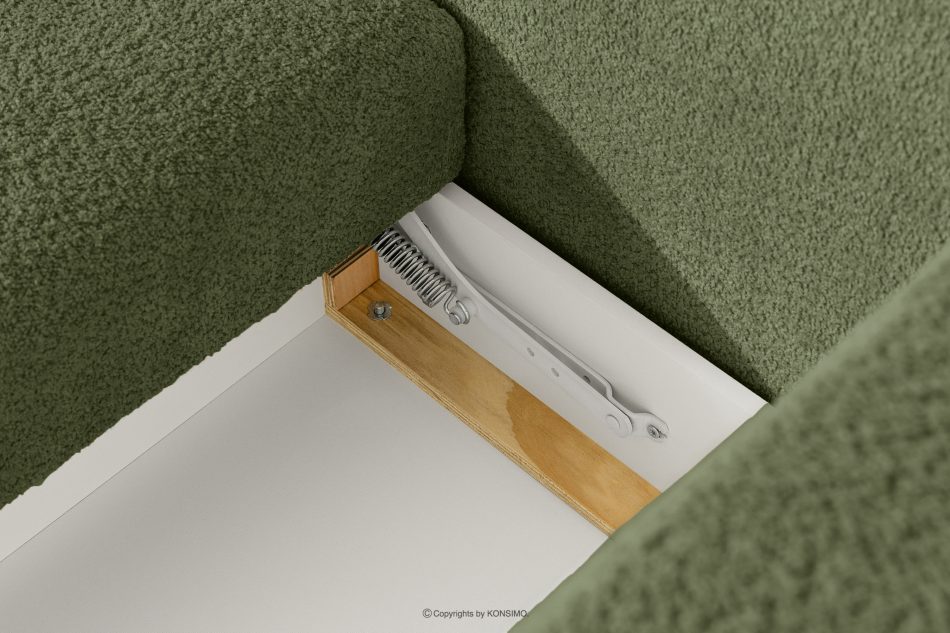 ELOSA Ľavá rohová pohovka a kreslo v japonskom štýle bouclé olivová olivová - obrázok 14