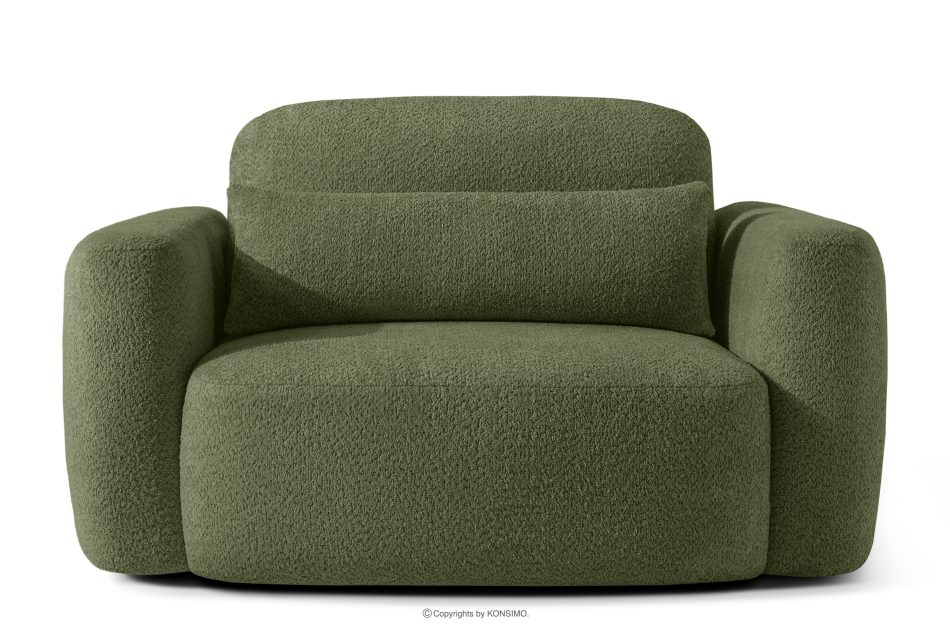 ELOSA Ľavá rohová pohovka a kreslo v japonskom štýle bouclé olivová olivová - obrázok 16