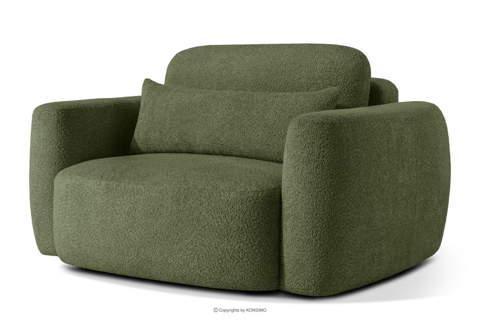 ELOSA Ľavá rohová pohovka a kreslo v japonskom štýle bouclé olivová olivová - obrázok 17