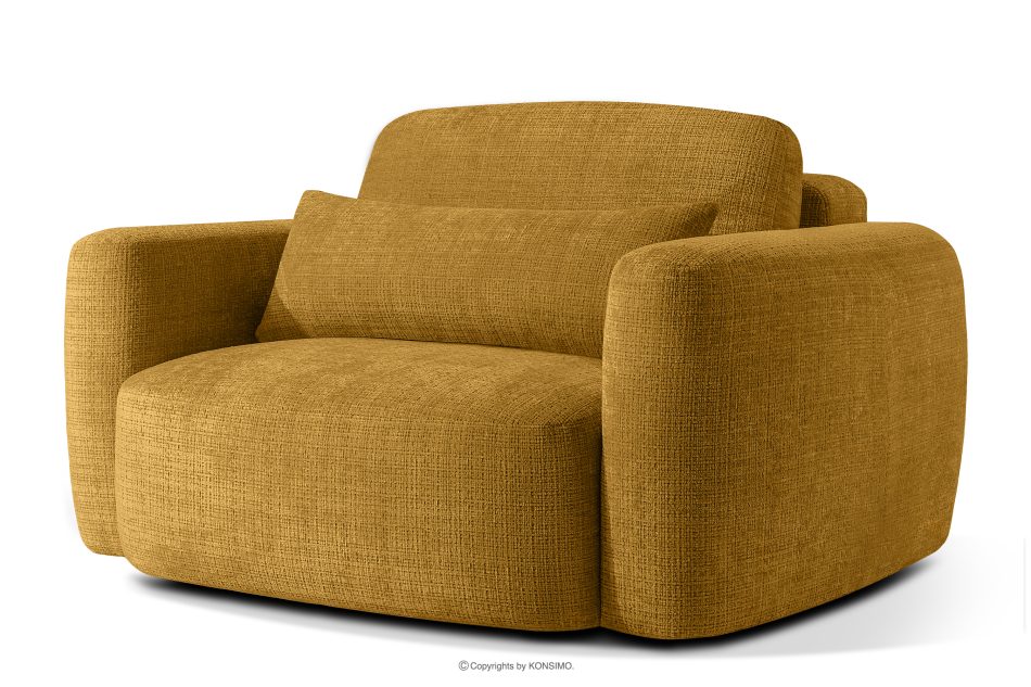 ELOSA Kreslo v japonskom štýle zo žltej ženilky žlutá - obrázok 2