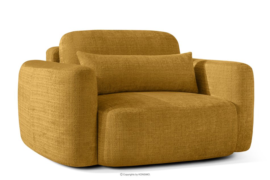 ELOSA Kreslo v japonskom štýle zo žltej ženilky žlutá - obrázok 3