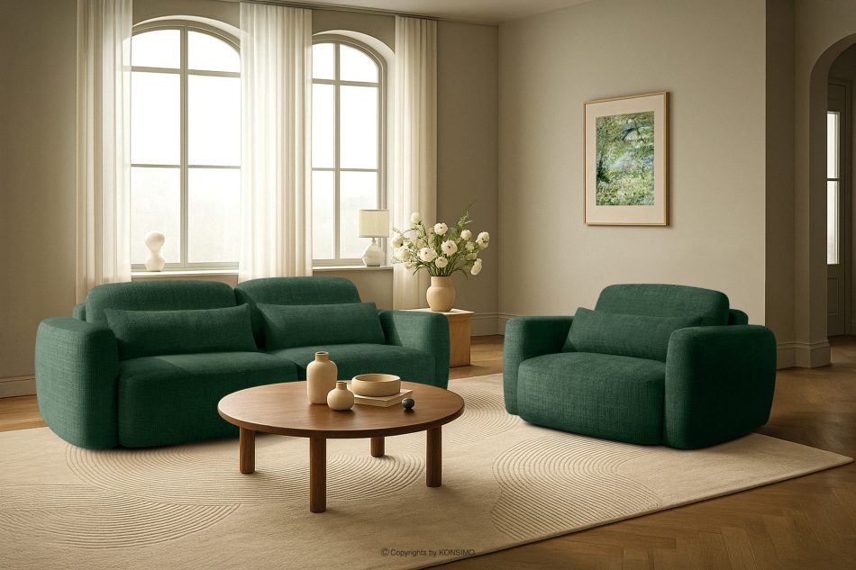 ELOSA Kreslo v japonskom štýle zo zelenej ženilky zelená - obrázok 16