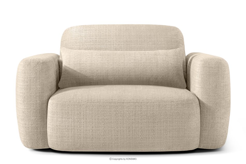 ELOSA Kreslo Japandi z krémovej ženilky krémová - obrázok 0