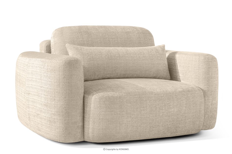 ELOSA Kreslo Japandi z krémovej ženilky krémová - obrázok 3