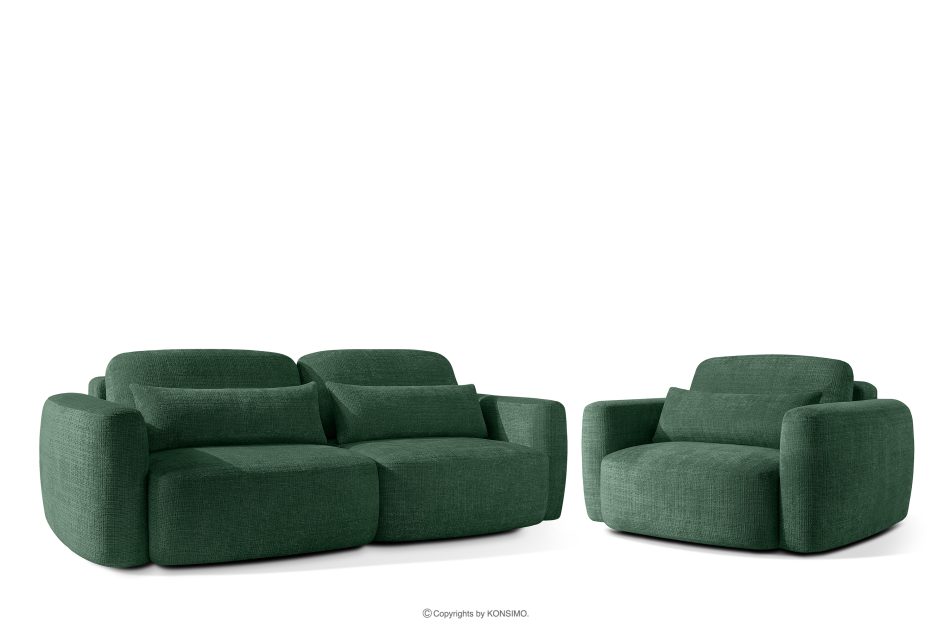 ELOSA Japonská pohovka a kreslo zo zelenej ženilky zelená - obrázok 0