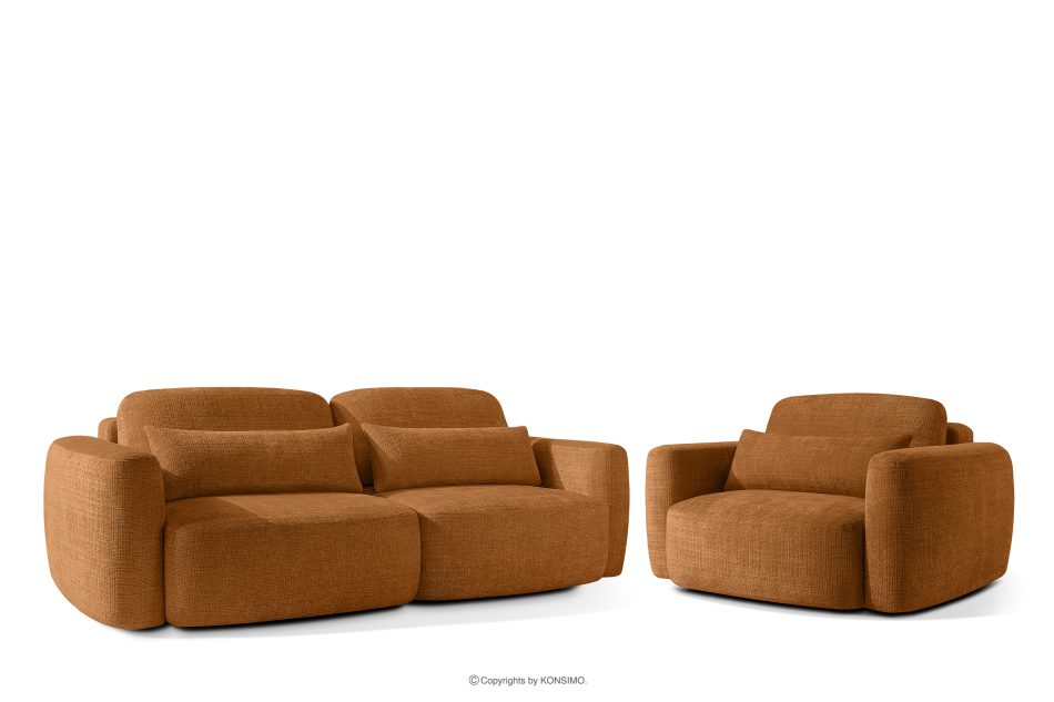 ELOSA Japonská pohovka a kreslo z červenej ženilky rudá - obrázok 0