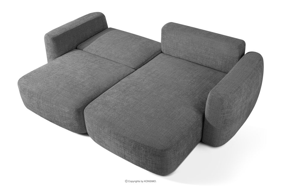 ELOSA Pravá rohová pohovka a kreslo v štýle Japandi tmavosivá ženilka tmavě šedá - obrázok 5