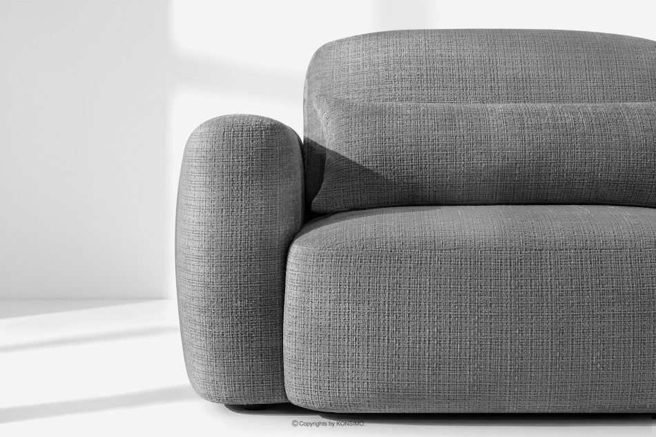 ELOSA Pravá rohová pohovka a kreslo v štýle Japandi tmavosivá ženilka tmavě šedá - obrázok 7