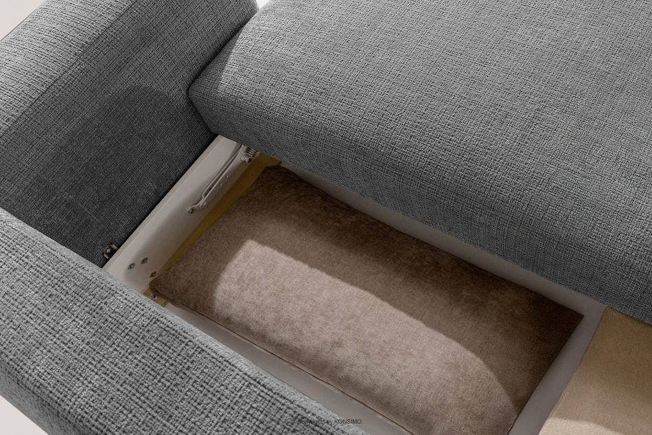 ELOSA Pravá rohová pohovka a kreslo v štýle Japandi tmavosivá ženilka tmavě šedá - obrázok 14