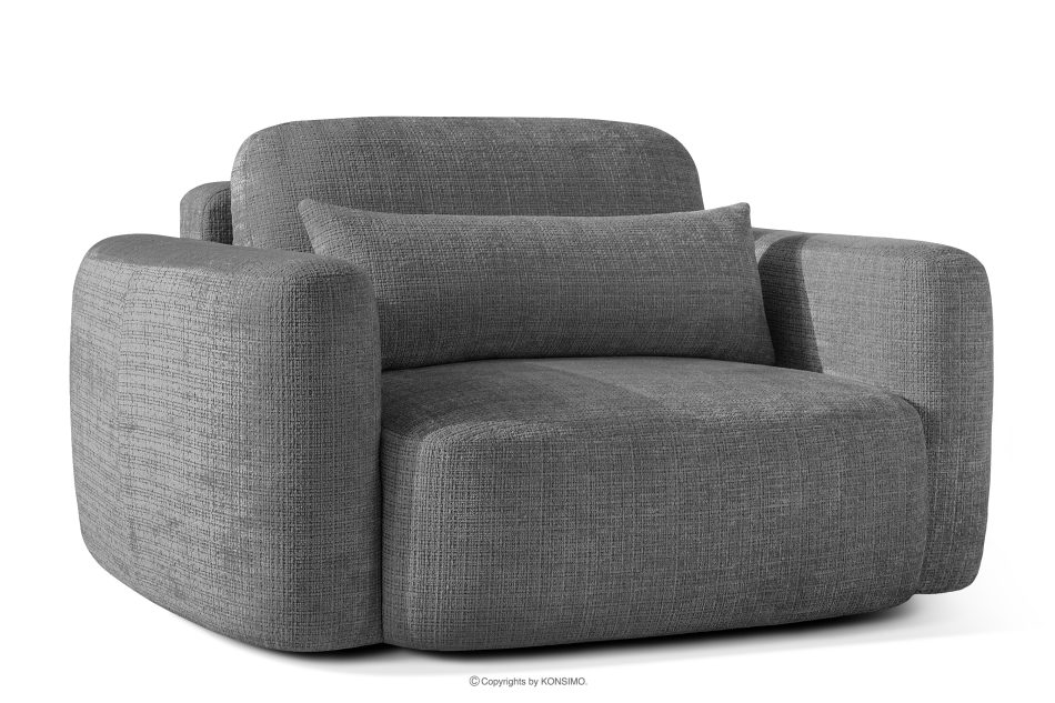 ELOSA Pravá rohová pohovka a kreslo v štýle Japandi tmavosivá ženilka tmavě šedá - obrázok 18