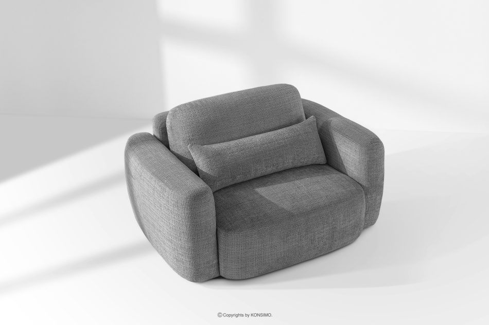 ELOSA Pravá rohová pohovka a kreslo v štýle Japandi tmavosivá ženilka tmavě šedá - obrázok 24