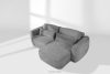 ELOSA Pravá rohová pohovka a kreslo v štýle Japandi tmavosivá ženilka tmavě šedá - obrázok 26