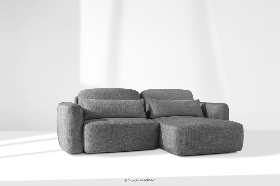 ELOSA Pravá rohová pohovka a kreslo v štýle Japandi tmavosivá ženilka tmavě šedá - obrázok 27