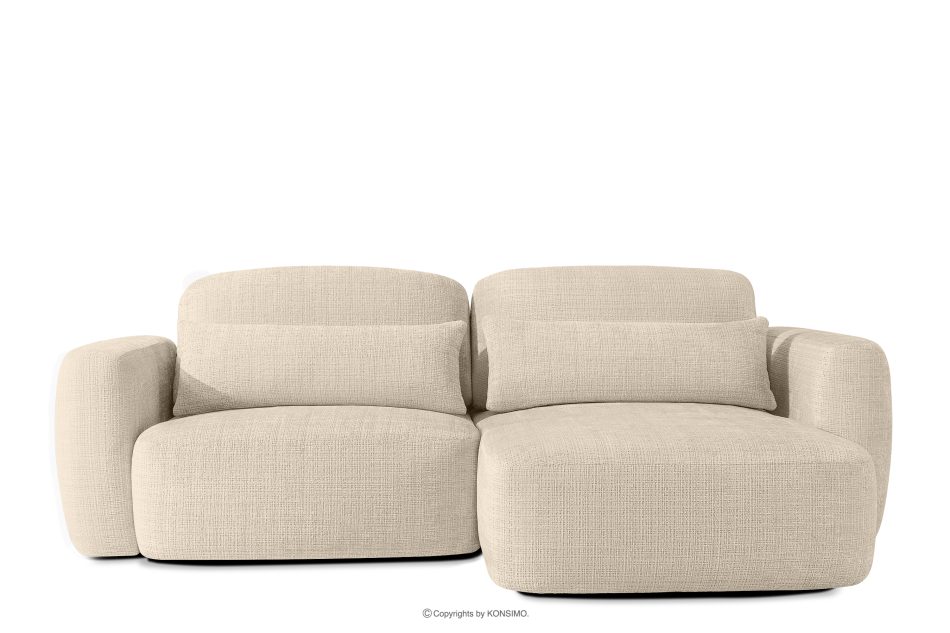 ELOSA Pravá rohová pohovka a kreslo v štýle Japandi krémová ženilka krémová - obrázok 2