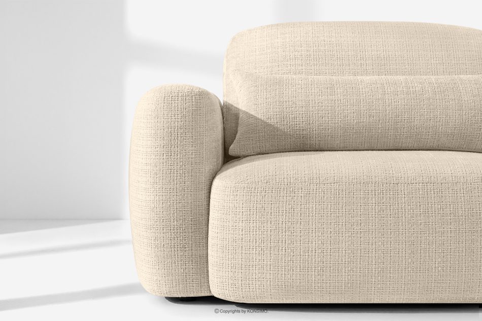 ELOSA Pravá rohová pohovka a kreslo v štýle Japandi krémová ženilka krémová - obrázok 7