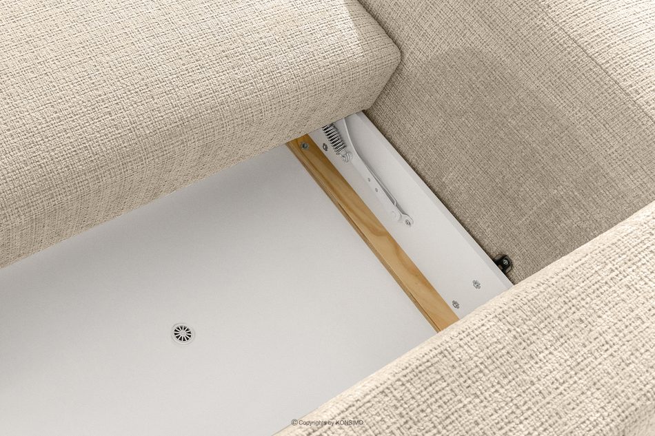 ELOSA Pravá rohová pohovka a kreslo v štýle Japandi krémová ženilka krémová - obrázok 13