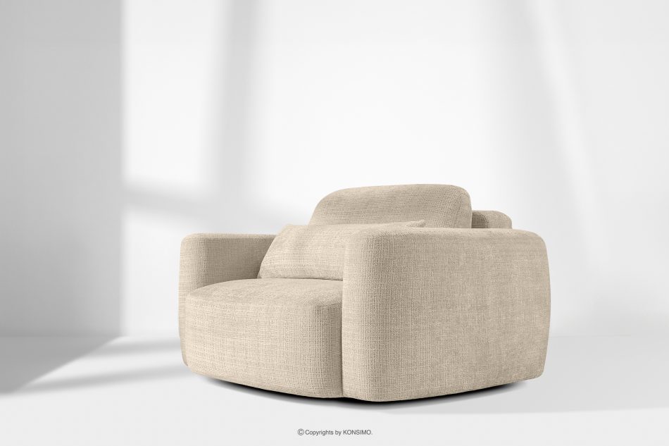 ELOSA Pravá rohová pohovka a kreslo v štýle Japandi krémová ženilka krémová - obrázok 28